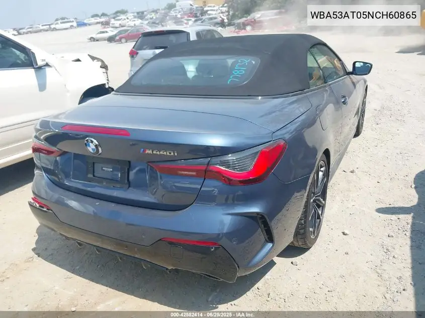 2022 BMW M440I VIN: WBA53AT05NCH60865 Lot: 42582414