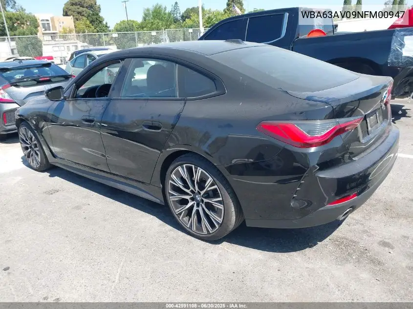 2022 BMW 430I VIN: WBA63AV09NFM00947 Lot: 42591108