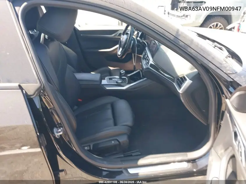 2022 BMW 430I VIN: WBA63AV09NFM00947 Lot: 42591108