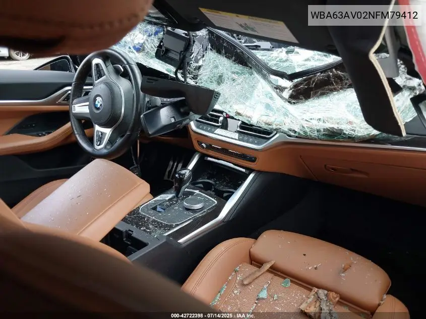2022 BMW 430I Gran Coupe Gran Coupe VIN: WBA63AV02NFM79412 Lot: 42722398
