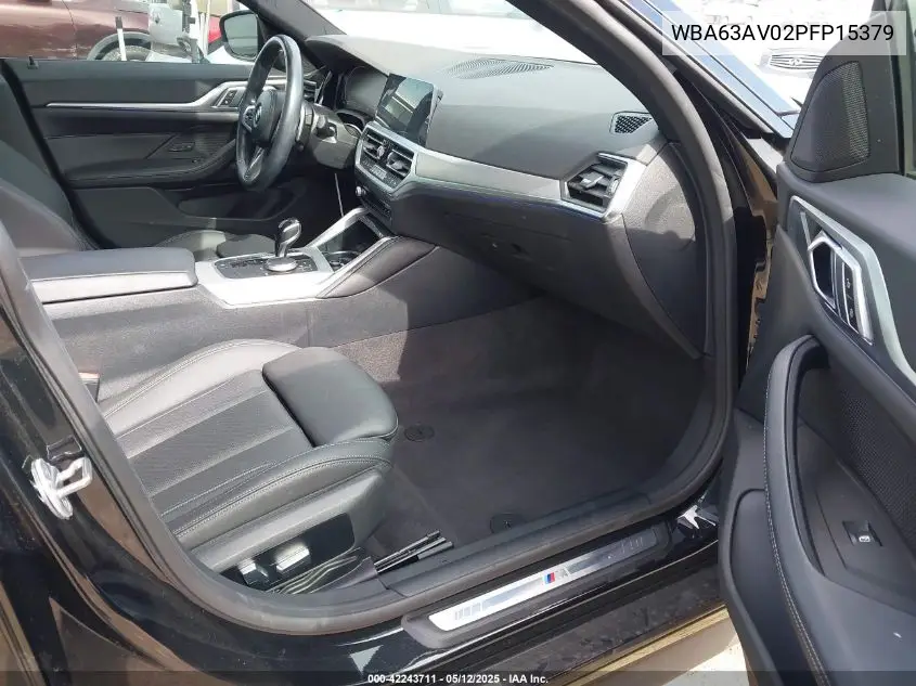 2023 BMW 430I Gran Coupe VIN: WBA63AV02PFP15379 Lot: 42243711