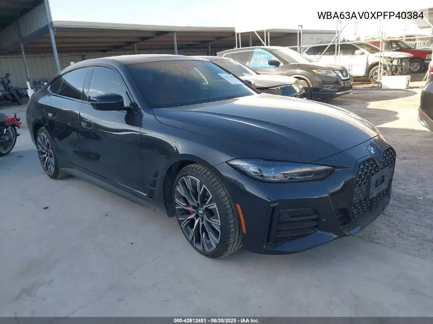 2023 BMW 430I VIN: WBA63AV0XPFP40384 Lot: 42612481