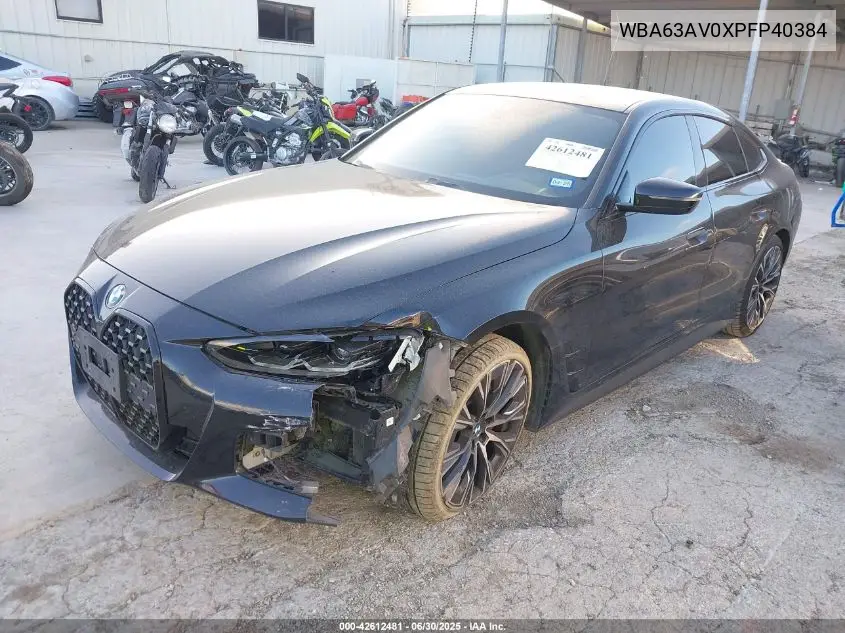 2023 BMW 430I VIN: WBA63AV0XPFP40384 Lot: 42612481