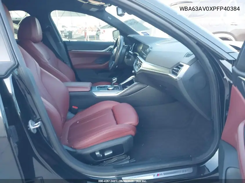 2023 BMW 430I VIN: WBA63AV0XPFP40384 Lot: 42612481