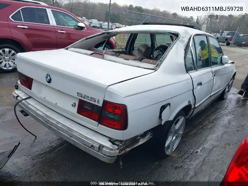 1991 BMW 525 I Automatic VIN: WBAHD6311MBJ59728 Lot: 41992199