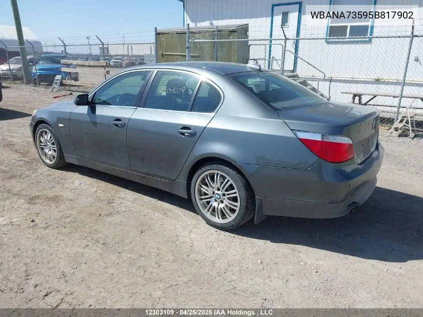2005 BMW 530 I VIN: WBANA73595B817902 Lot: 12303109