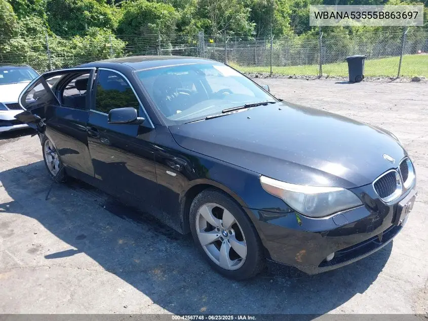 2005 BMW 525I VIN: WBANA53555B863697 Lot: 42567748