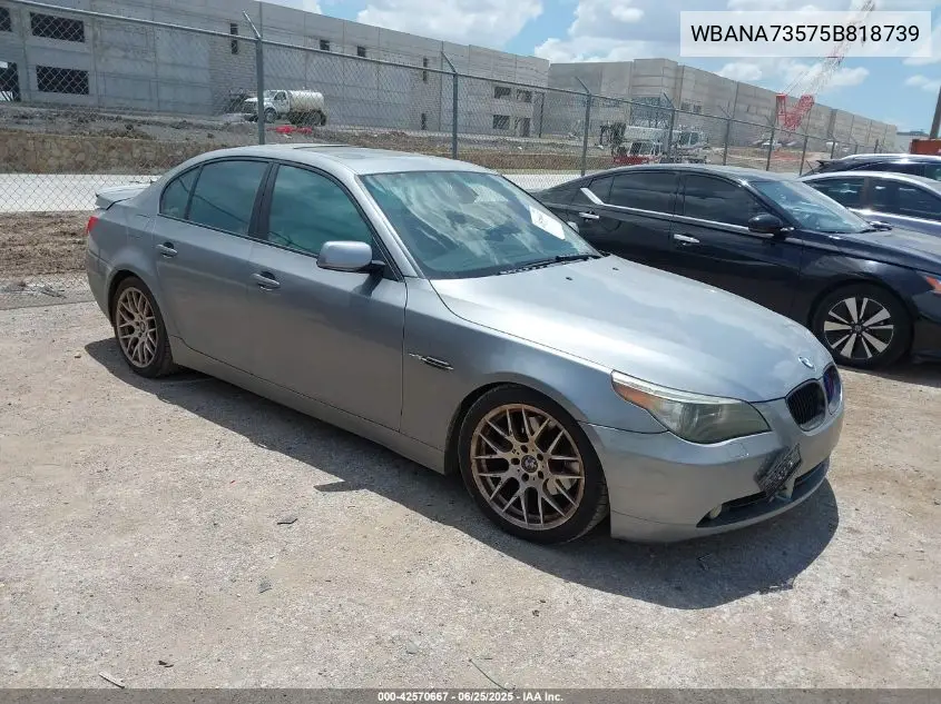 2005 BMW 530I VIN: WBANA73575B818739 Lot: 42570667