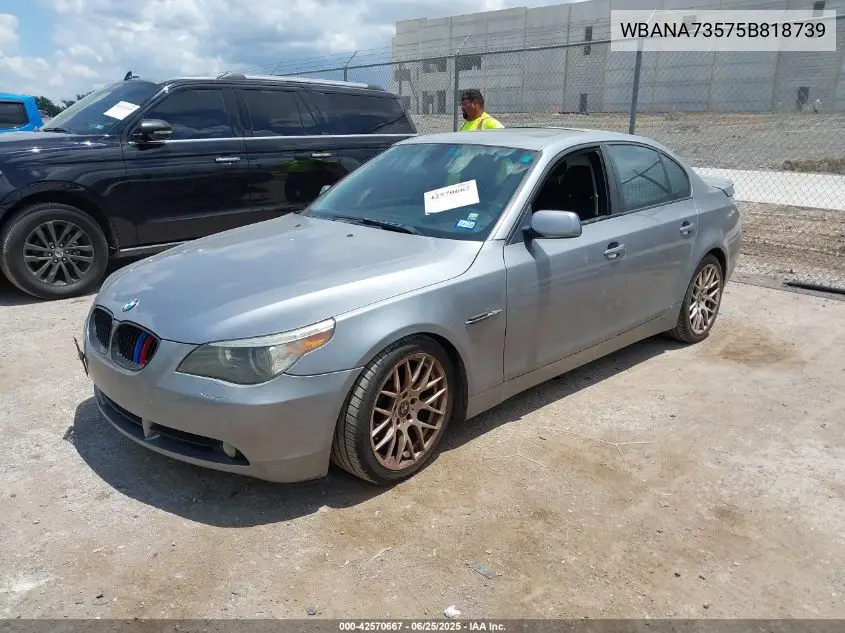 2005 BMW 530I VIN: WBANA73575B818739 Lot: 42570667