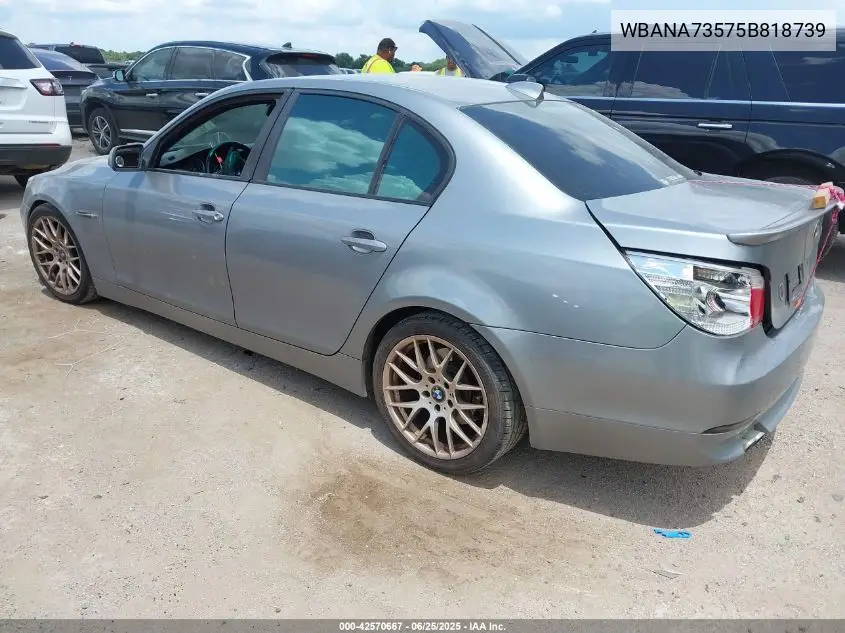 2005 BMW 530I VIN: WBANA73575B818739 Lot: 42570667