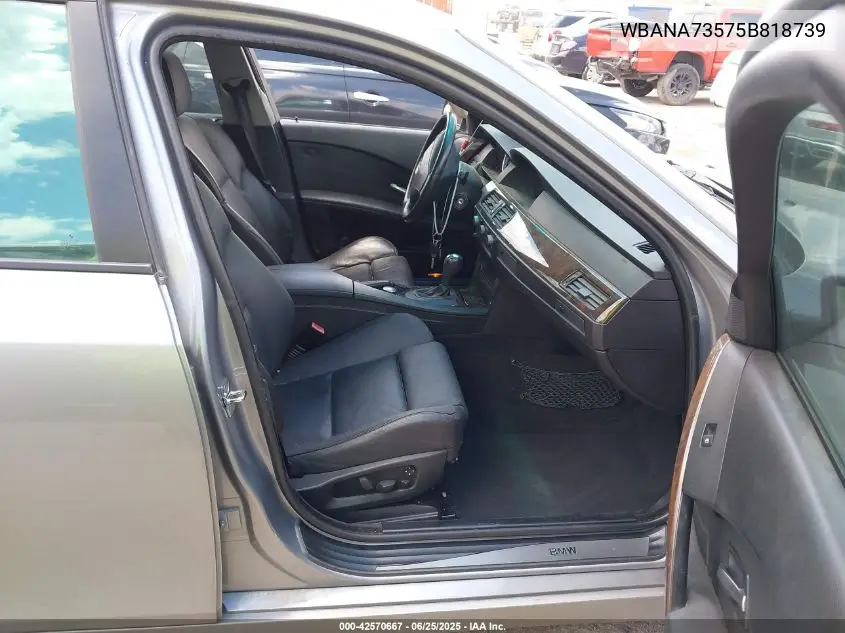 2005 BMW 530I VIN: WBANA73575B818739 Lot: 42570667