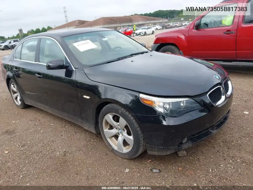 2005 BMW 530 I VIN: WBANA73505B817383 Lot: 42596802