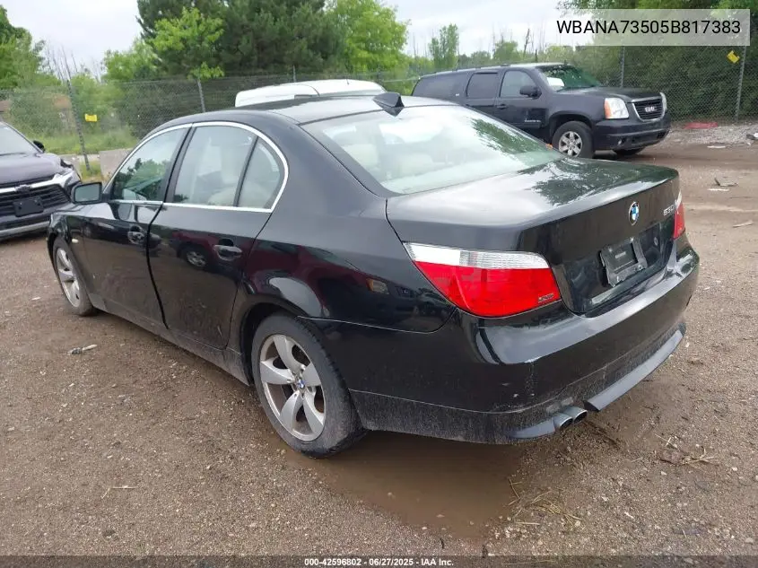 2005 BMW 530 I VIN: WBANA73505B817383 Lot: 42596802