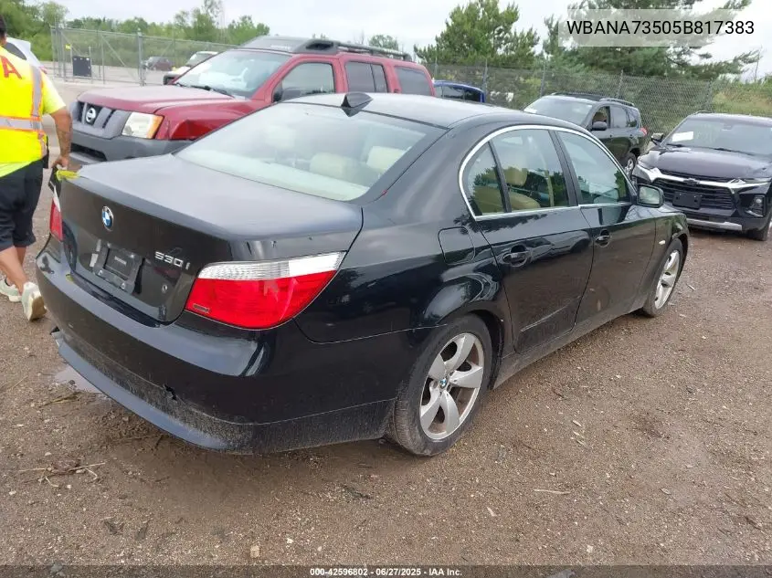 2005 BMW 530 I VIN: WBANA73505B817383 Lot: 42596802