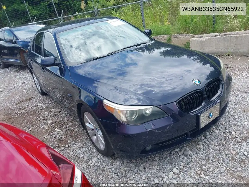 2005 BMW 545I VIN: WBANB33535CN65922 Lot: 42604390