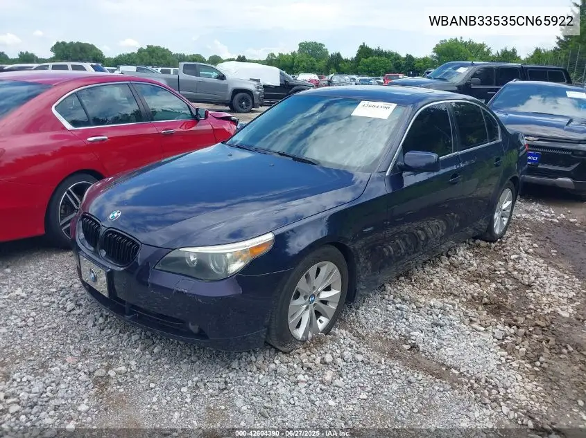 2005 BMW 545I VIN: WBANB33535CN65922 Lot: 42604390