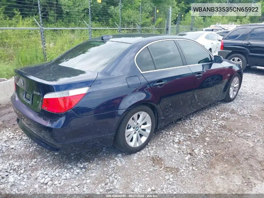 2005 BMW 545I VIN: WBANB33535CN65922 Lot: 42604390
