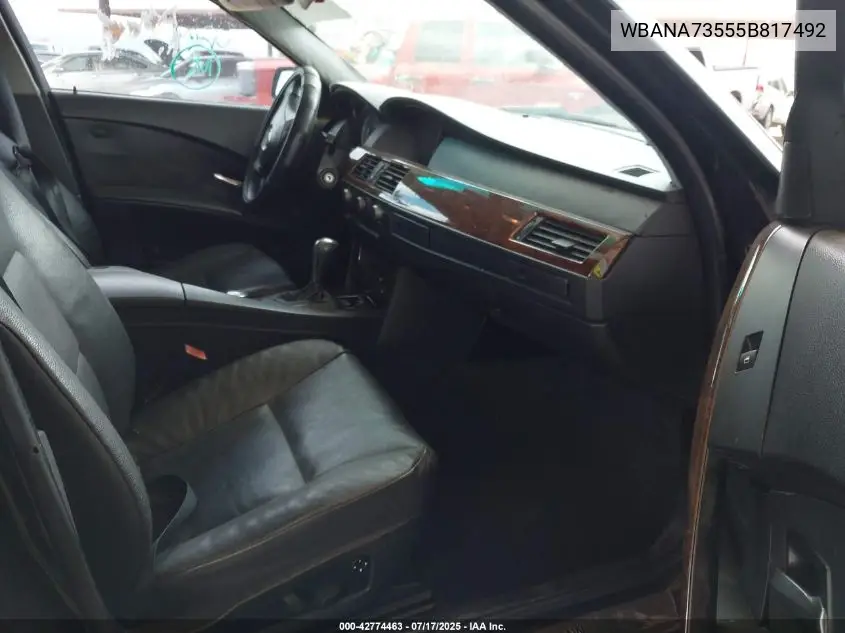 2005 BMW 530I VIN: WBANA73555B817492 Lot: 42774463