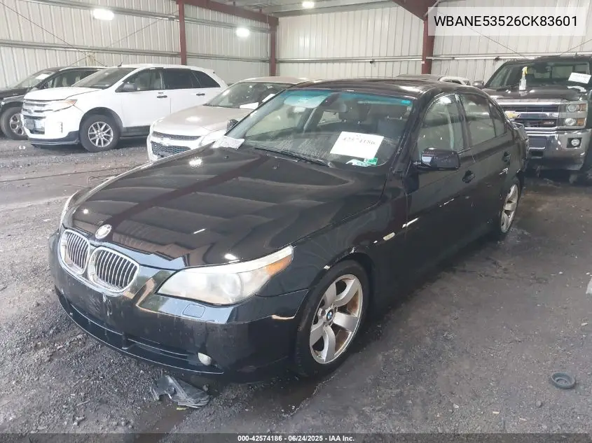 2006 BMW 525I VIN: WBANE53526CK83601 Lot: 42574186