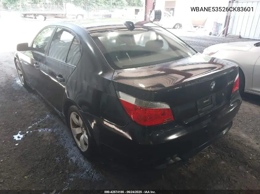 2006 BMW 525I VIN: WBANE53526CK83601 Lot: 42574186