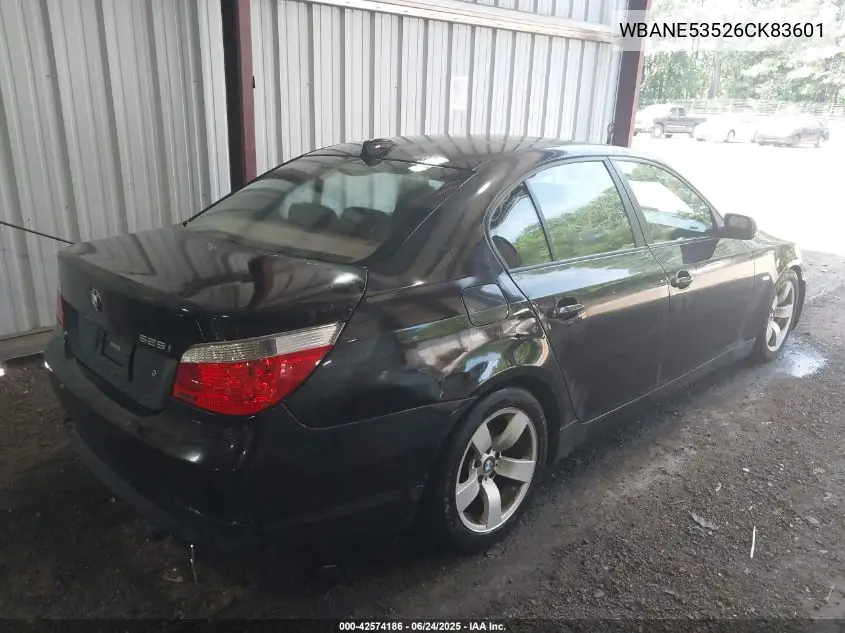 2006 BMW 525I VIN: WBANE53526CK83601 Lot: 42574186