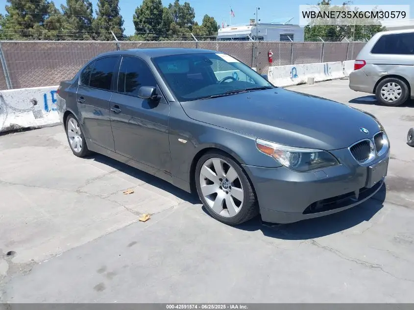 2006 BMW 530I VIN: WBANE735X6CM30579 Lot: 42591574