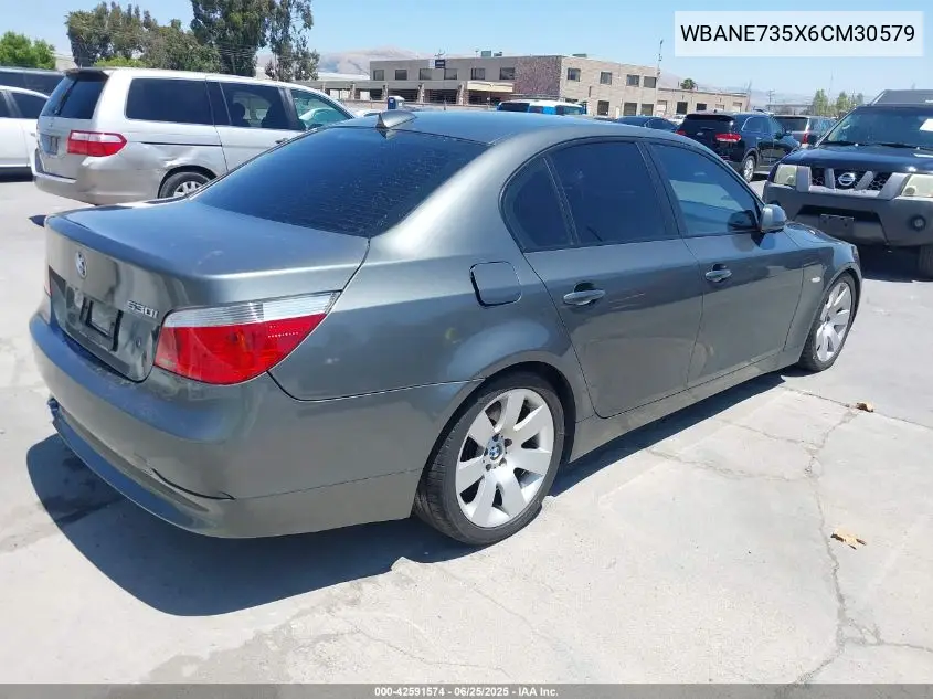 2006 BMW 530I VIN: WBANE735X6CM30579 Lot: 42591574