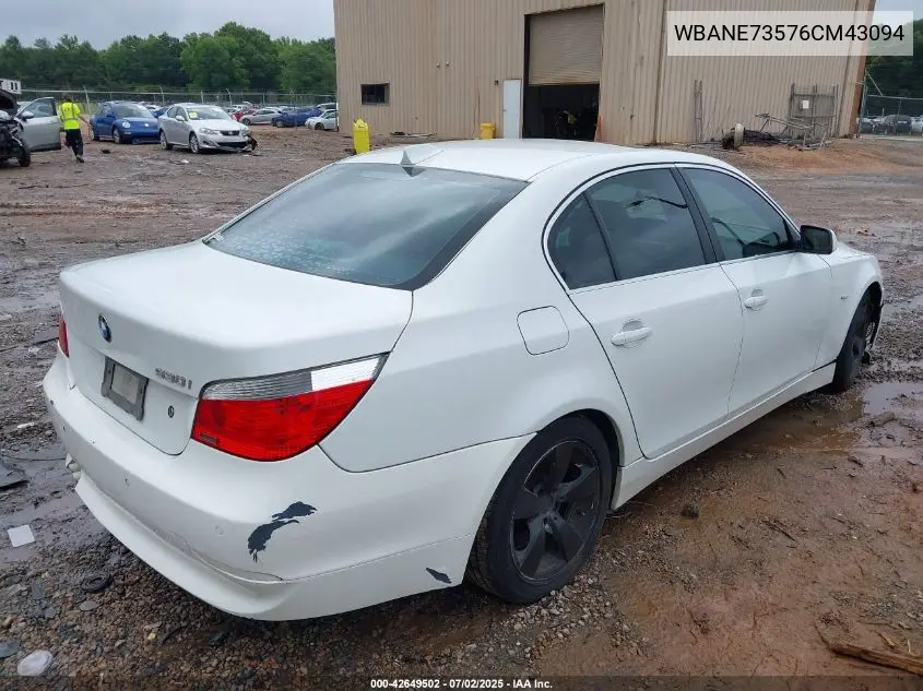 2006 BMW 530I VIN: WBANE73576CM43094 Lot: 42649502