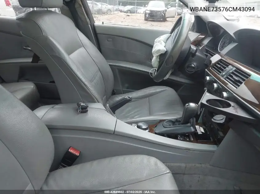 2006 BMW 530I VIN: WBANE73576CM43094 Lot: 42649502