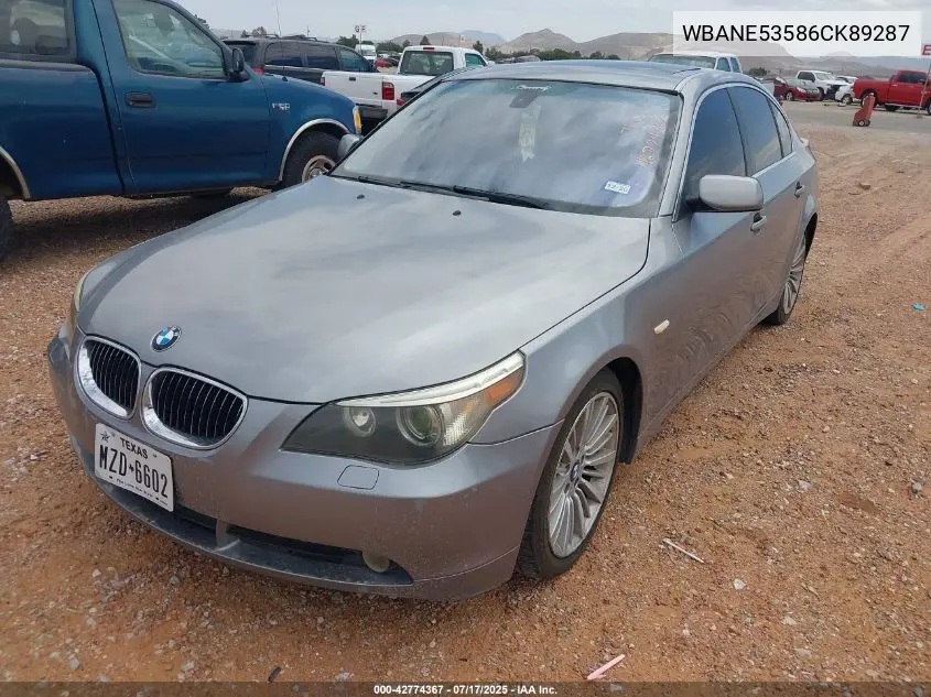 2006 BMW 525I VIN: WBANE53586CK89287 Lot: 42774367