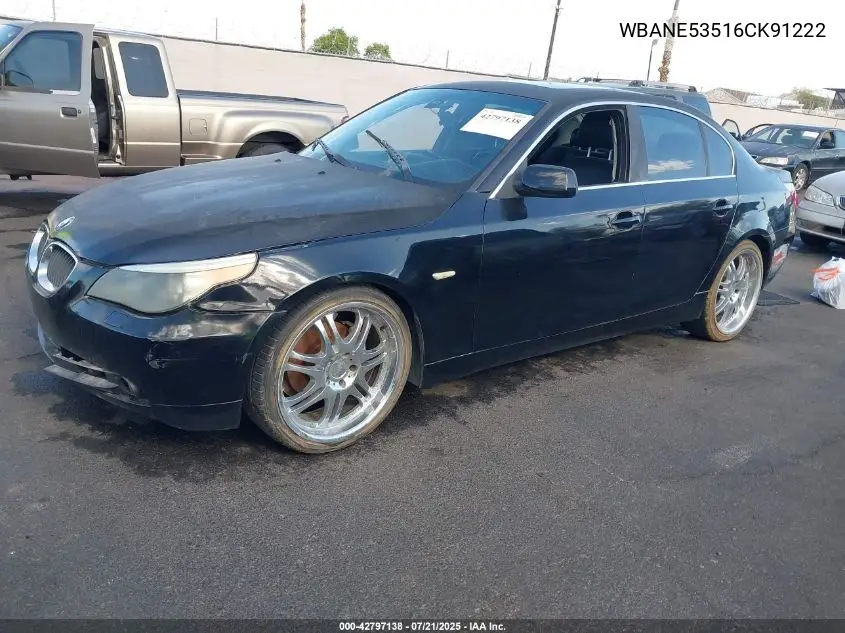 2006 BMW 525I VIN: WBANE53516CK91222 Lot: 42797138