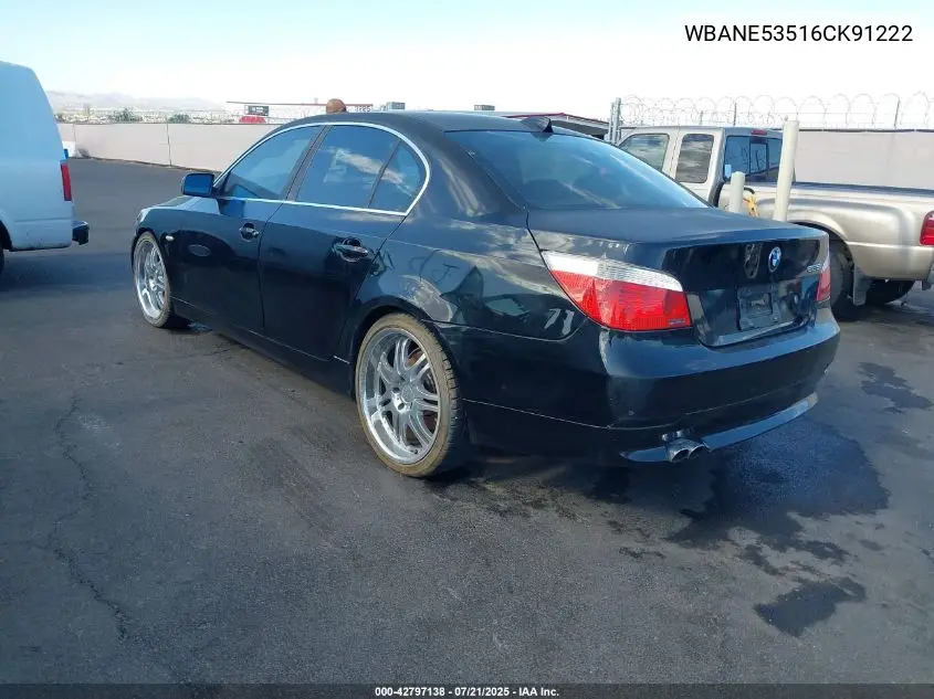 2006 BMW 525I VIN: WBANE53516CK91222 Lot: 42797138