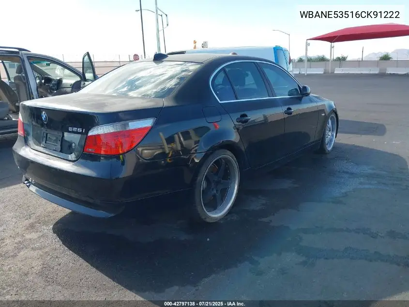 2006 BMW 525I VIN: WBANE53516CK91222 Lot: 42797138