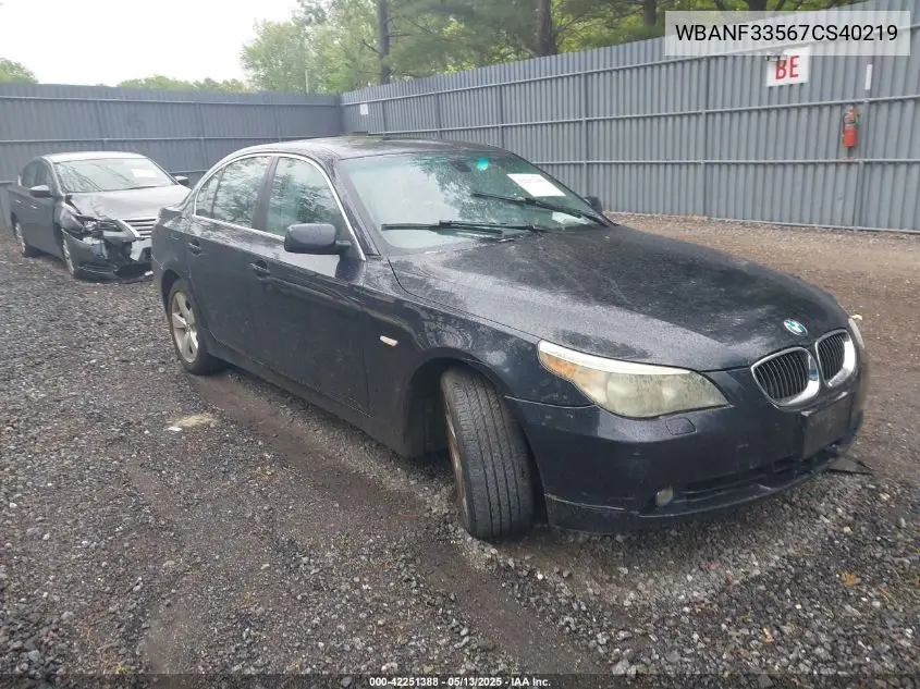 2007 BMW 525Xi VIN: WBANF33567CS40219 Lot: 42251388
