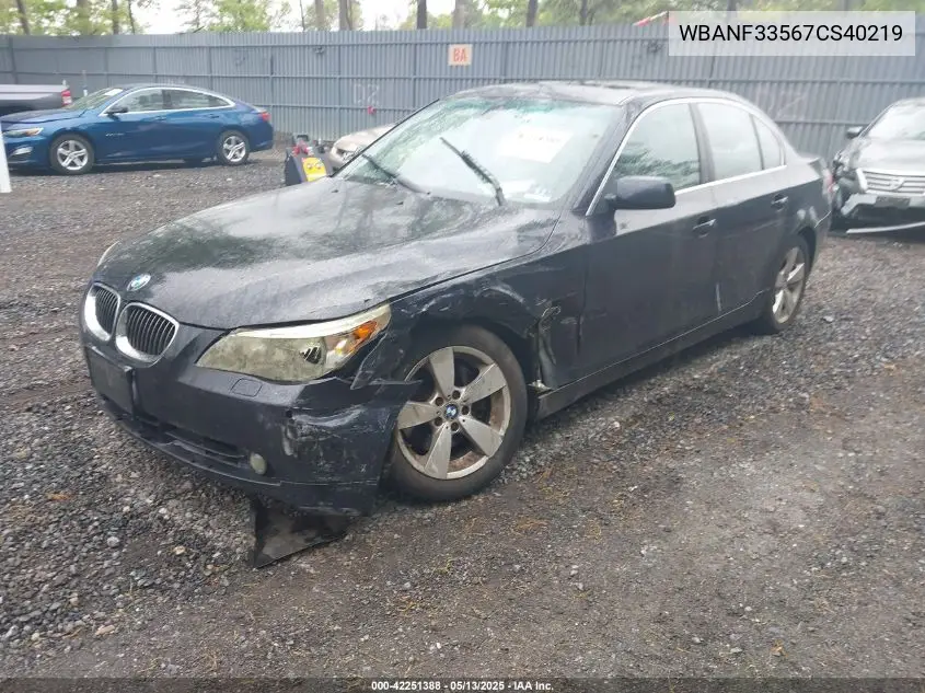 2007 BMW 525Xi VIN: WBANF33567CS40219 Lot: 42251388