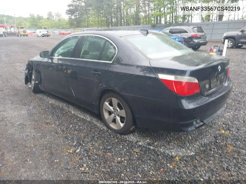 2007 BMW 525Xi VIN: WBANF33567CS40219 Lot: 42251388
