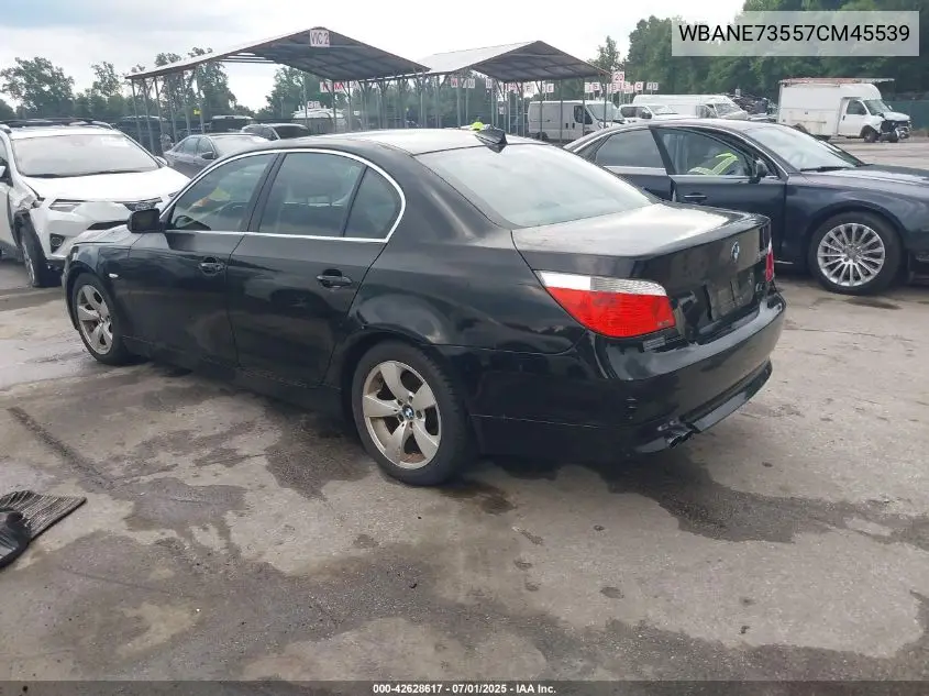 2007 BMW 530I VIN: WBANE73557CM45539 Lot: 42628617
