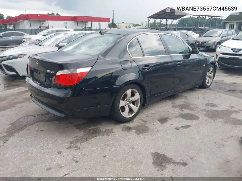 2007 BMW 530I VIN: WBANE73557CM45539 Lot: 42628617