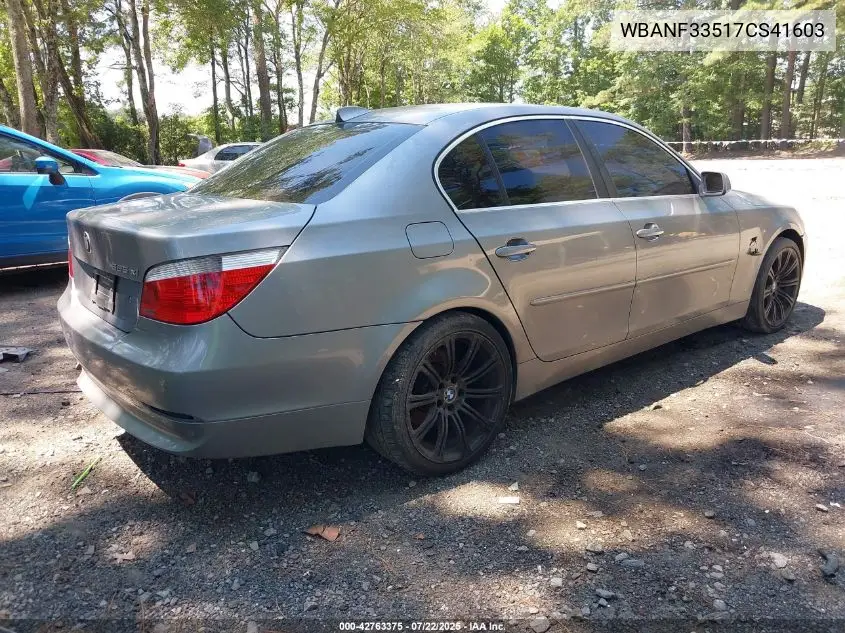 2007 BMW 525Xi VIN: WBANF33517CS41603 Lot: 42763375