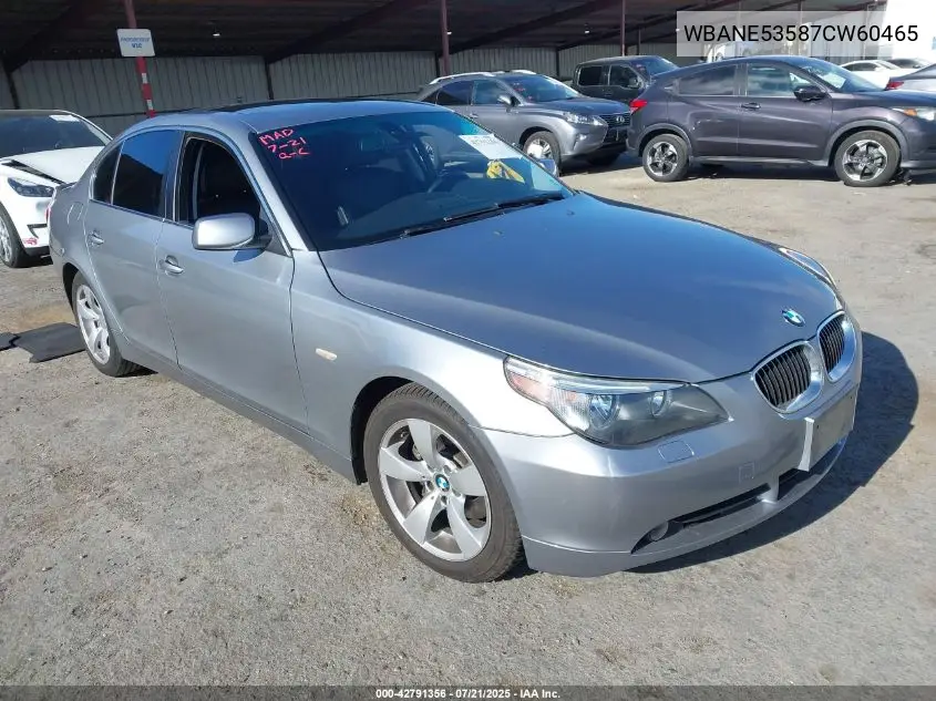 2007 BMW 525 VIN: WBANE53587CW60465 Lot: 42791356