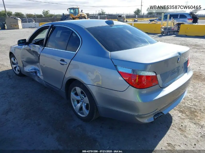 2007 BMW 525 VIN: WBANE53587CW60465 Lot: 42791356
