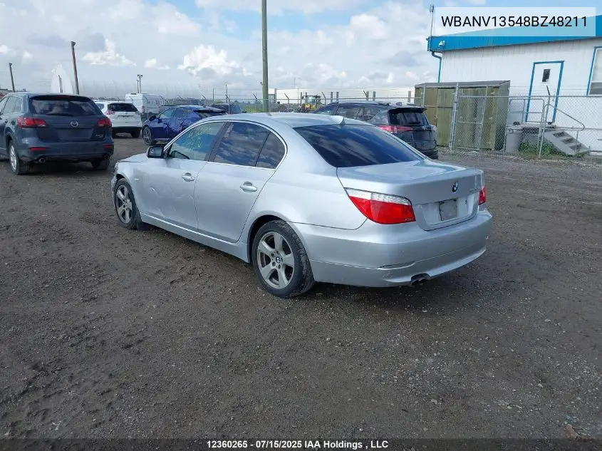 2008 BMW 528 Xi VIN: WBANV13548BZ48211 Lot: 12360265