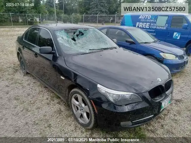 2008 BMW 528Xi VIN: WBANV13508CZ57580 Lot: 20213889