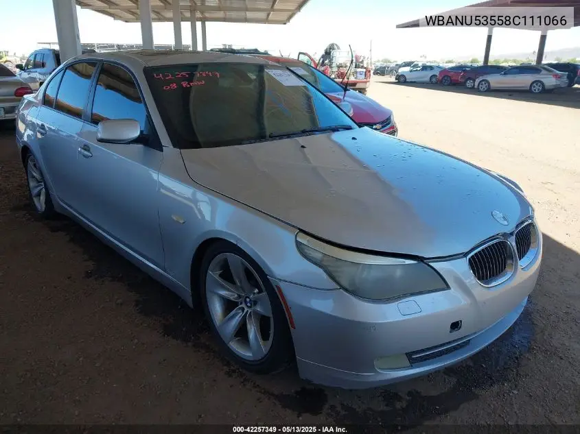 2008 BMW 528I VIN: WBANU53558C111066 Lot: 42257349