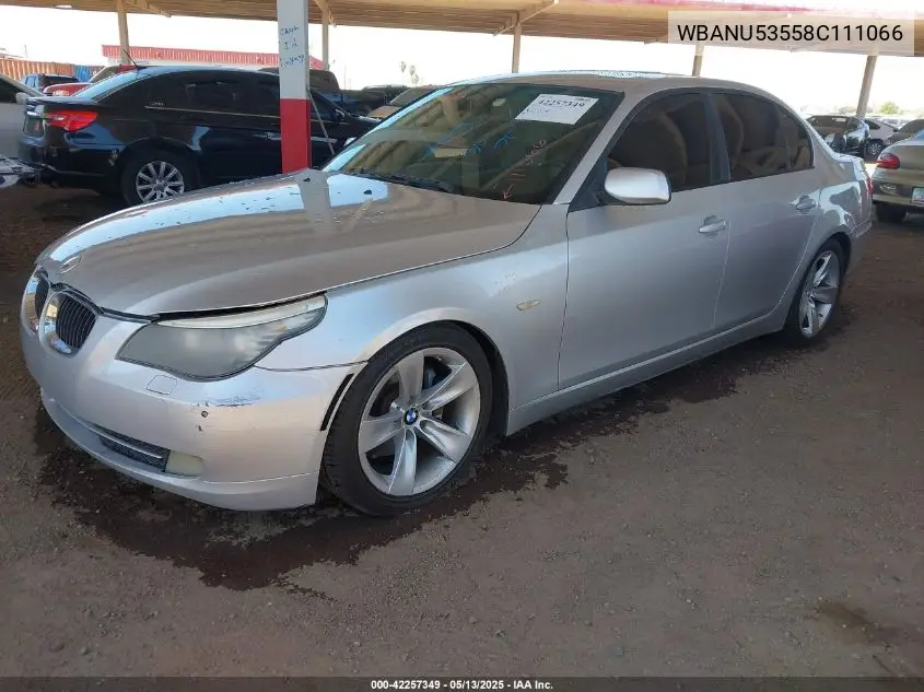2008 BMW 528I VIN: WBANU53558C111066 Lot: 42257349