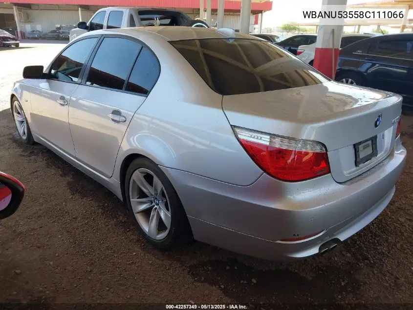 2008 BMW 528I VIN: WBANU53558C111066 Lot: 42257349