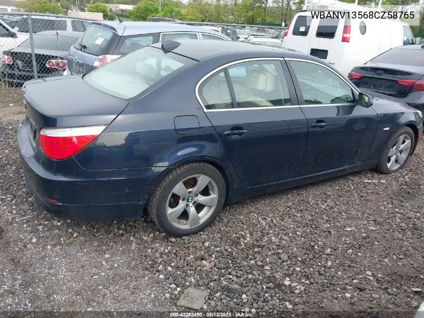 2008 BMW 528Xi VIN: WBANV13568CZ58765 Lot: 42262490