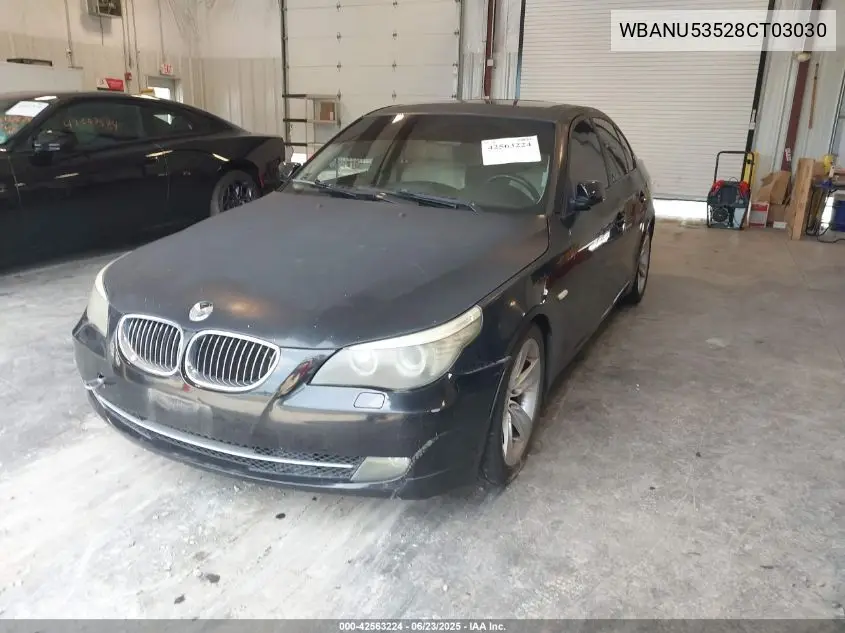 2008 BMW 528I VIN: WBANU53528CT03030 Lot: 42563224