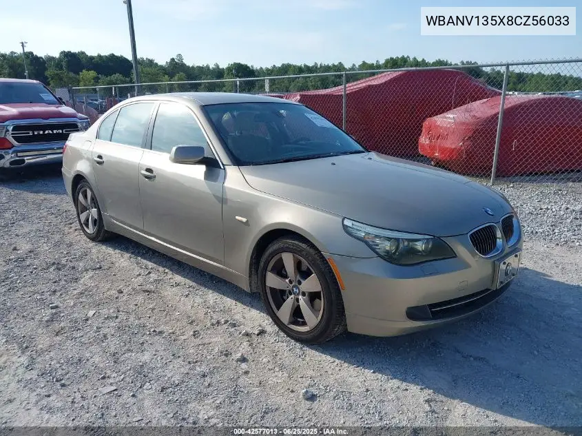 2008 BMW 528Xi VIN: WBANV135X8CZ56033 Lot: 42577013