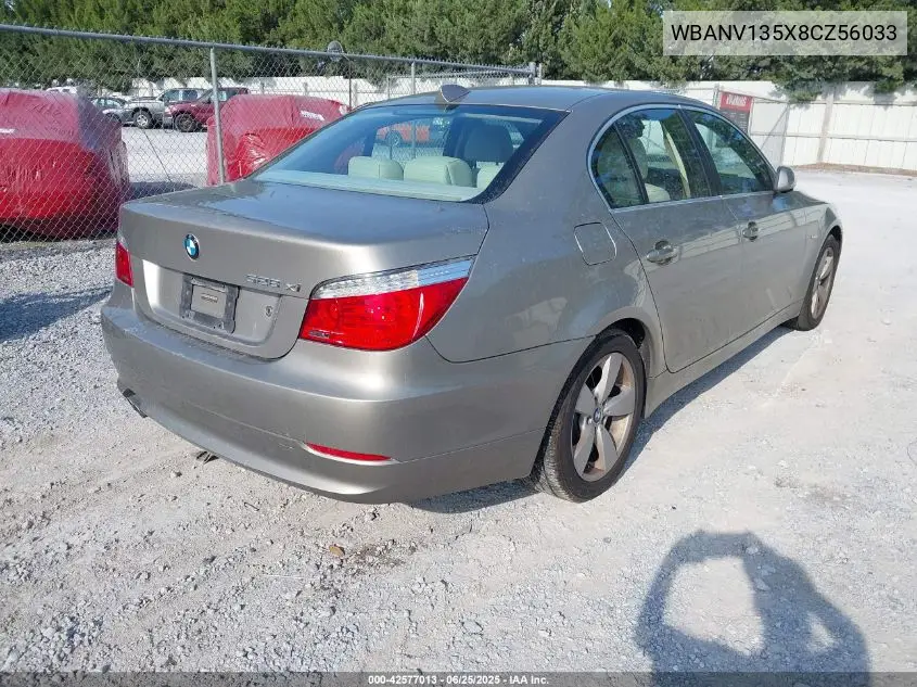 2008 BMW 528Xi VIN: WBANV135X8CZ56033 Lot: 42577013